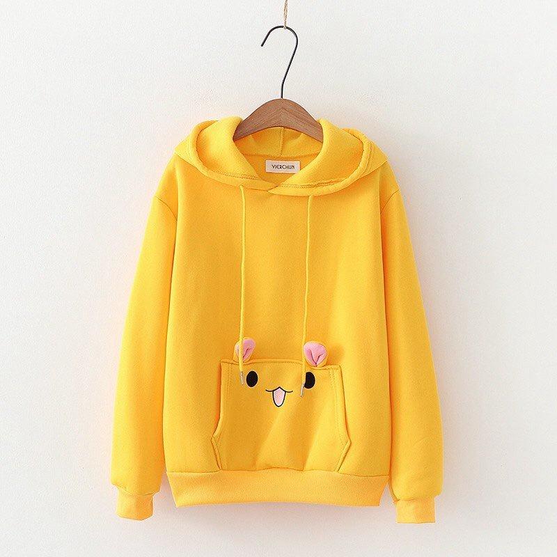 Áo hoodies form to y hình có mũ