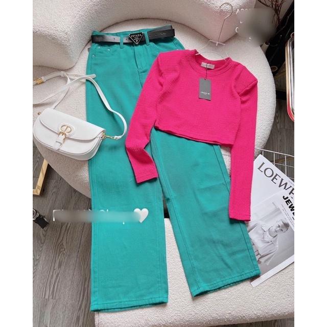 (ảnh thật shop chụp) Áo Croptop tay dài chất thun xốp- HÀNG CHUẨN SHOP H.N.M STORE
