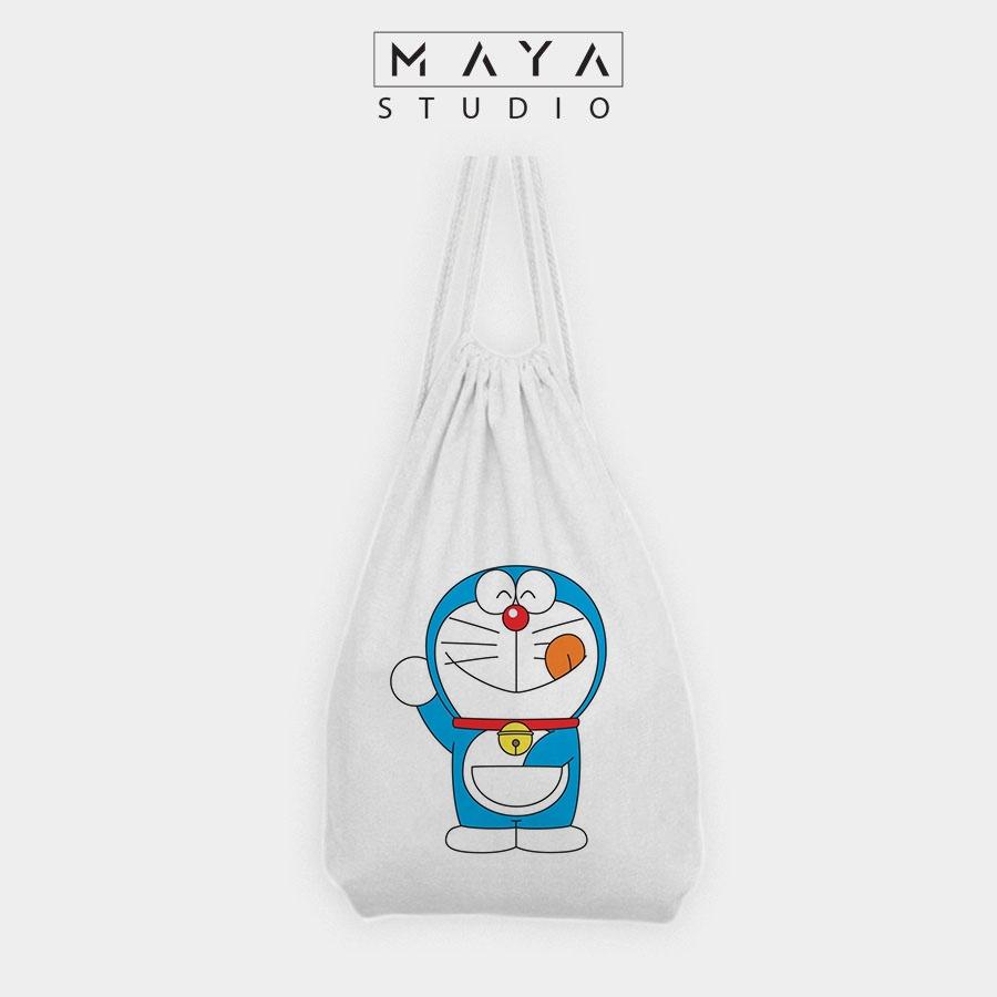 BALO RÚT MAYA vải Canvas đeo vai nhỏ xinh unisex họa tiết DOREMON cực đáng yêu