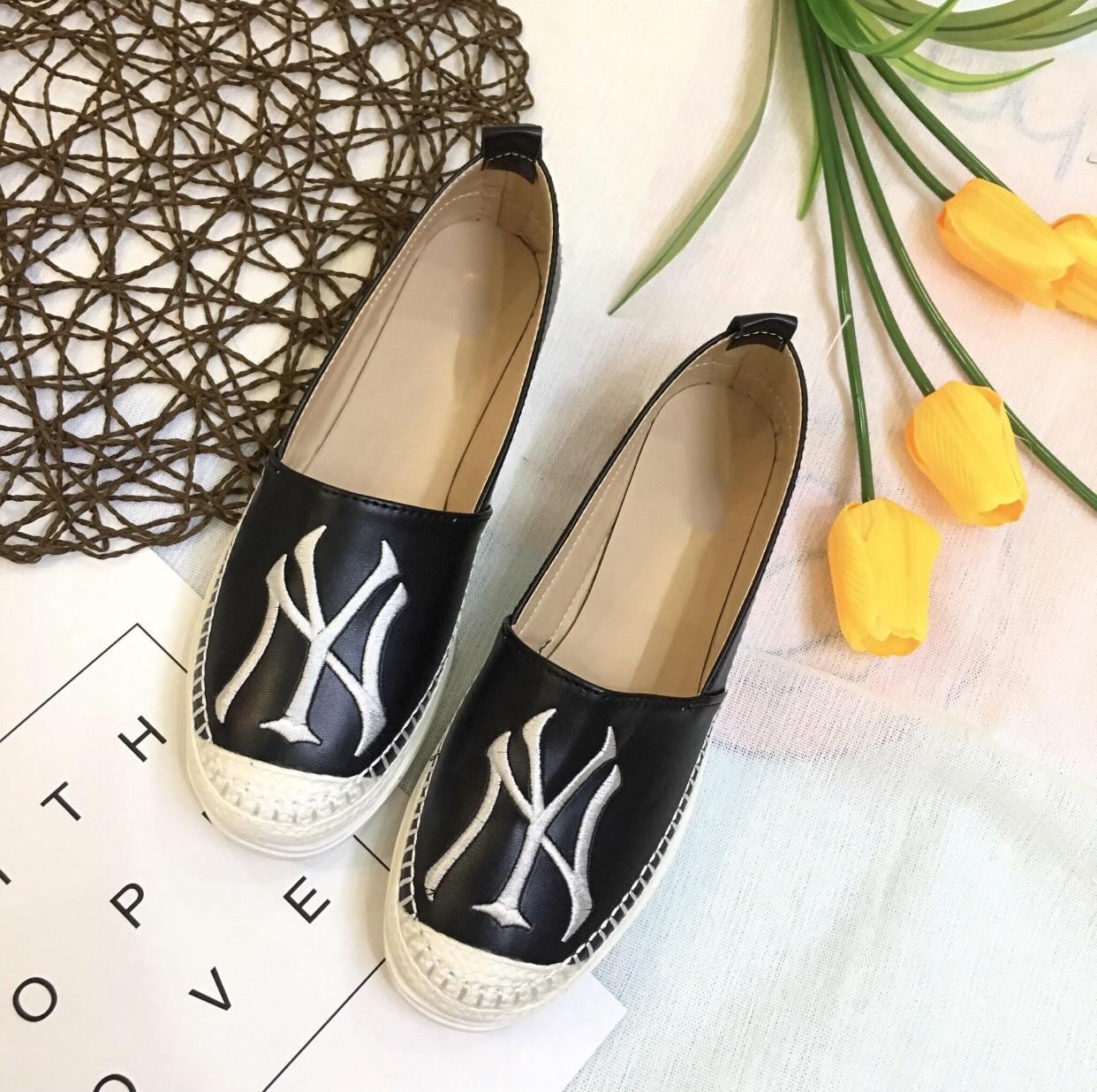 Giày lười slip on nữ  bọc cói vintage thời trang GL10