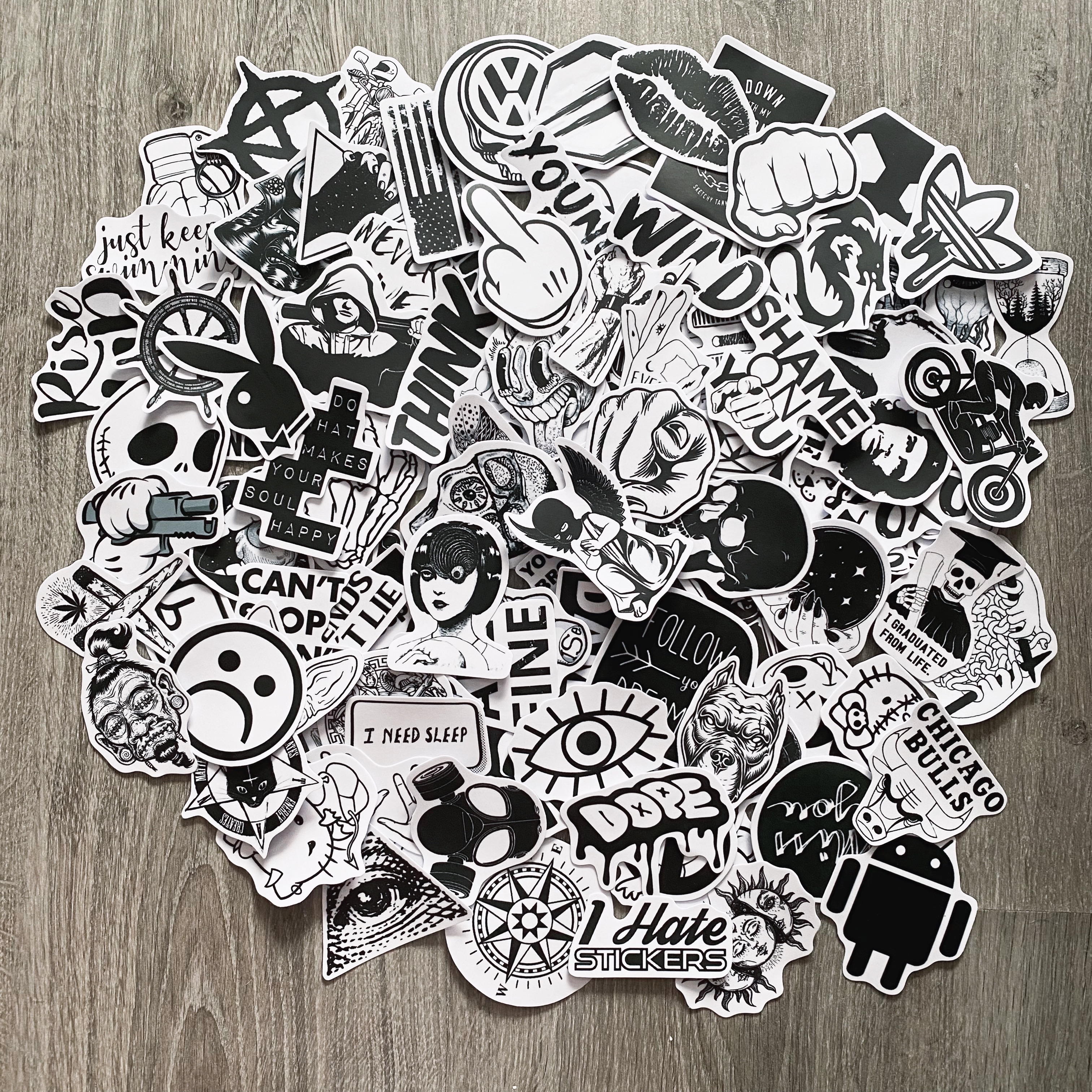 Sticker TRẮNG ĐEN - Black White - Dán Trang Trí - Chất Liệu PVC Cán Màng Chất Lượng Cao Chống Nước, Chống Nắng, Không Bong Tróc Phai Màu