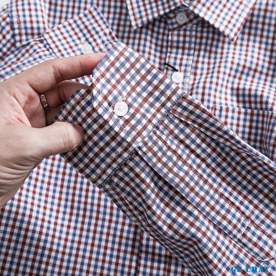 Áo Sơ Mi Caro Nam Dài Tay GU CHẤT, Vải Cotton Thoáng, Mềm, Đường May Tỉ Mỉ - GUSM41