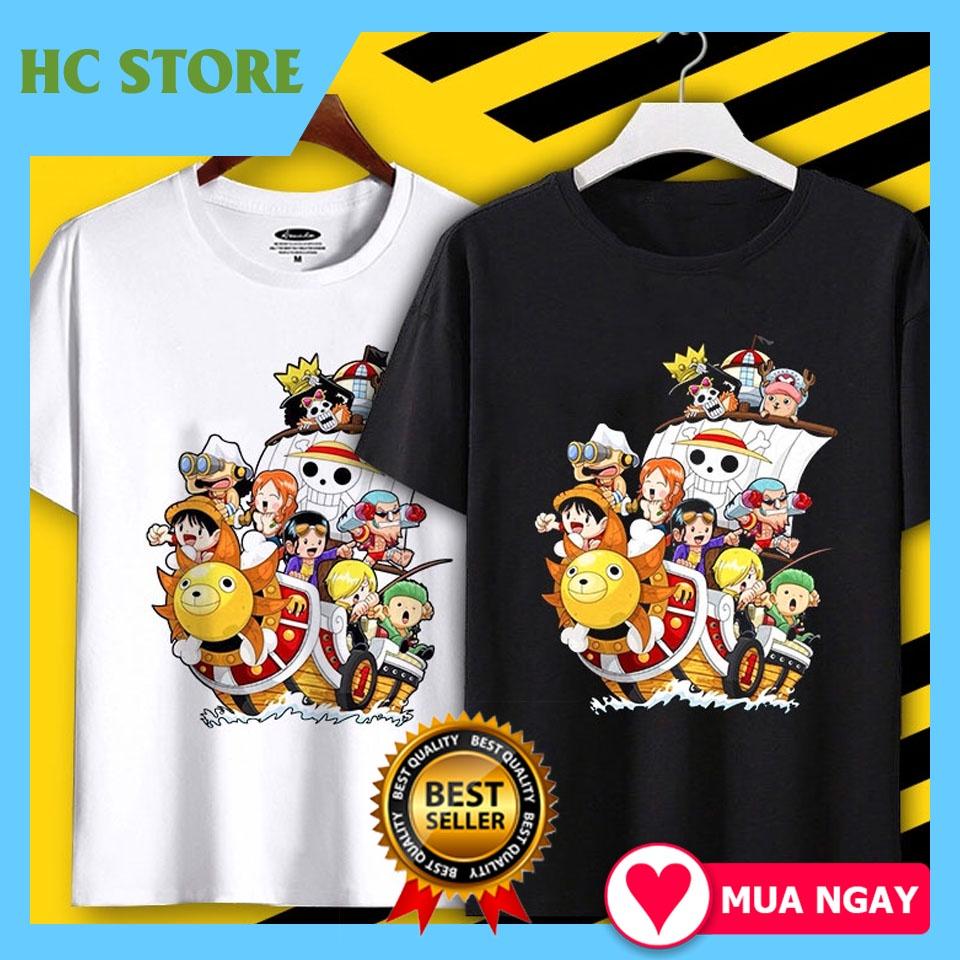 Áo Thun One Piece Luffy mũ rơm 2 màu đen trắng cực chất độc đẹp