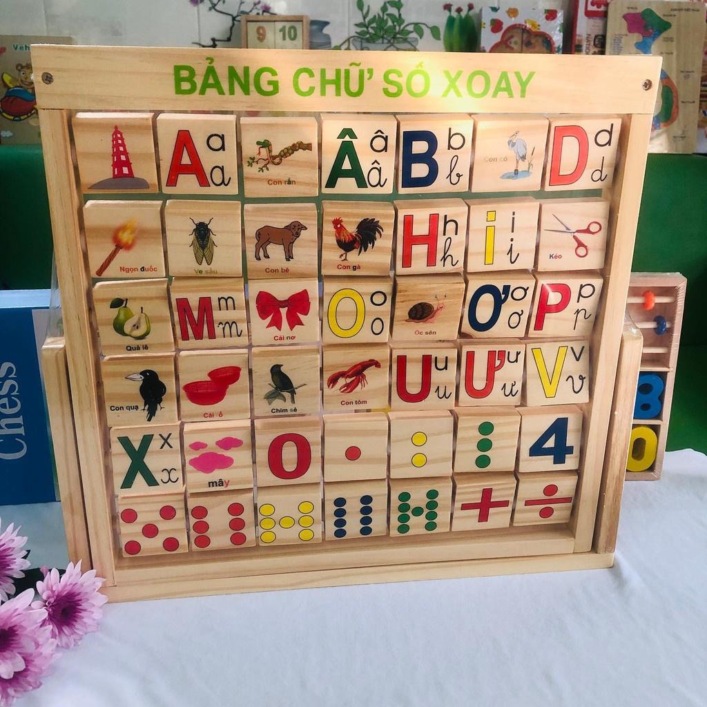 Bảng chữ Cái, bảng số tiếng Việt - tiếng Anh Xoay ️️ cho bé học mẫu giáo và chuẩn bị vào lớp 1