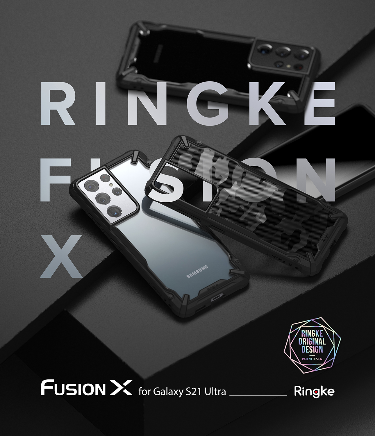 Ốp lưng cho Samsung S21 Ultra chống sốc Ringke Fusion X - Hàng nhập khẩu Korean