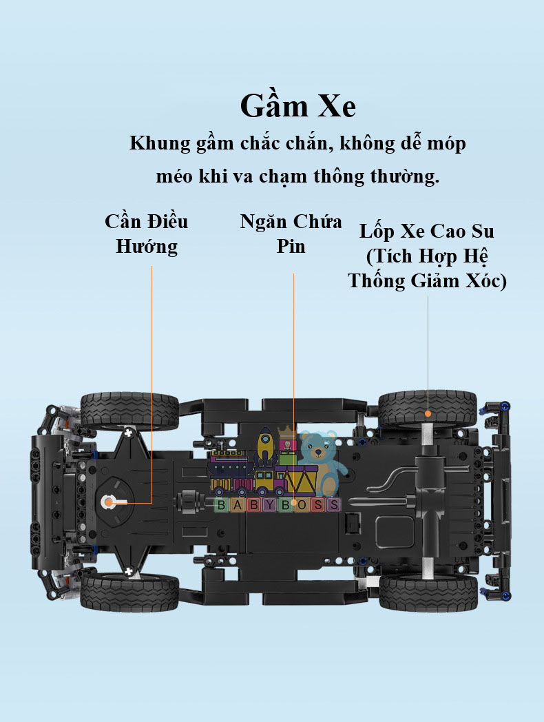 Đồ Chơi Mô Hình, Điều Khiển Từ Xa, Đồ Chơi Lắp Ghép Technic Xe SUV Hummer H2 Với 575 Chi Tiết - Chính Hãng BABYBOSS.