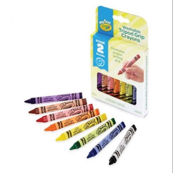 Bút sáp 8 màu thân tam giác (có thể tẩy rửa được) CRAYOLA 811460