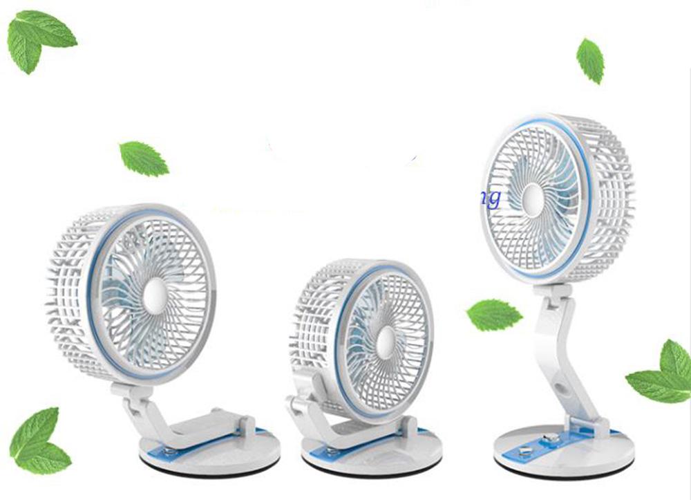 Quạt treo tường mini, quạt sạc tích diện, quạt không dây, Quạt gấp có đèn tích hợp 2 trong 1 siêu tiện ích - Xanh da trời - GDHN Loại Tốt