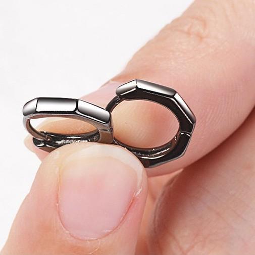 Khuyên Tai Bông Tai Nam Nữ Unisex Lục Giác Phong Cách Cá Tính Thời Trang Hàn Quốc FN03