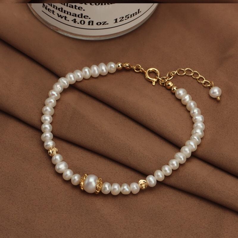 Vòng Tay Titan Size 4 Ly Màu Trắng Dễ Thương - Trường Thịnh Ngọc Trai