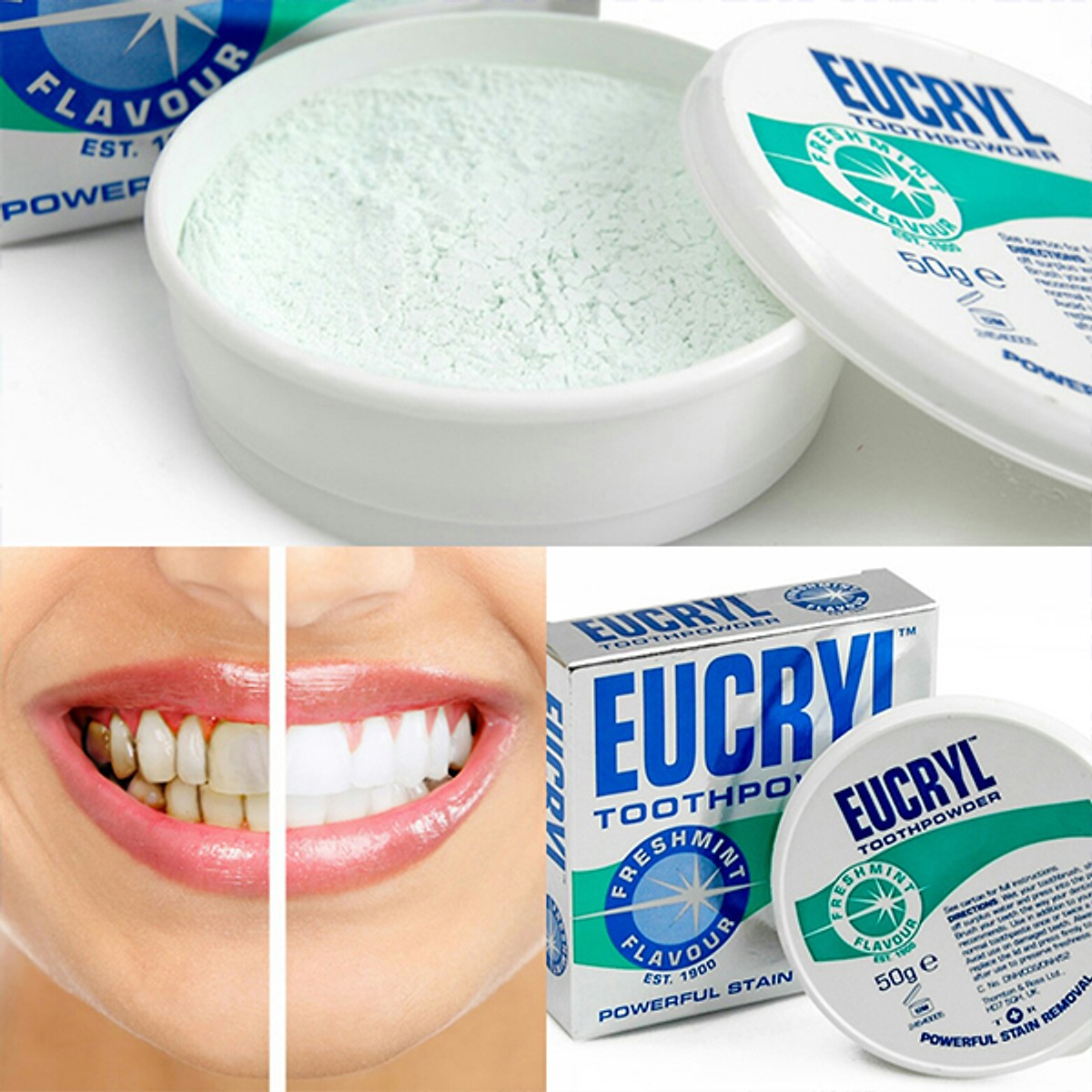 Bột tẩy trắng răng Eucryl 50g (Chính hãng)