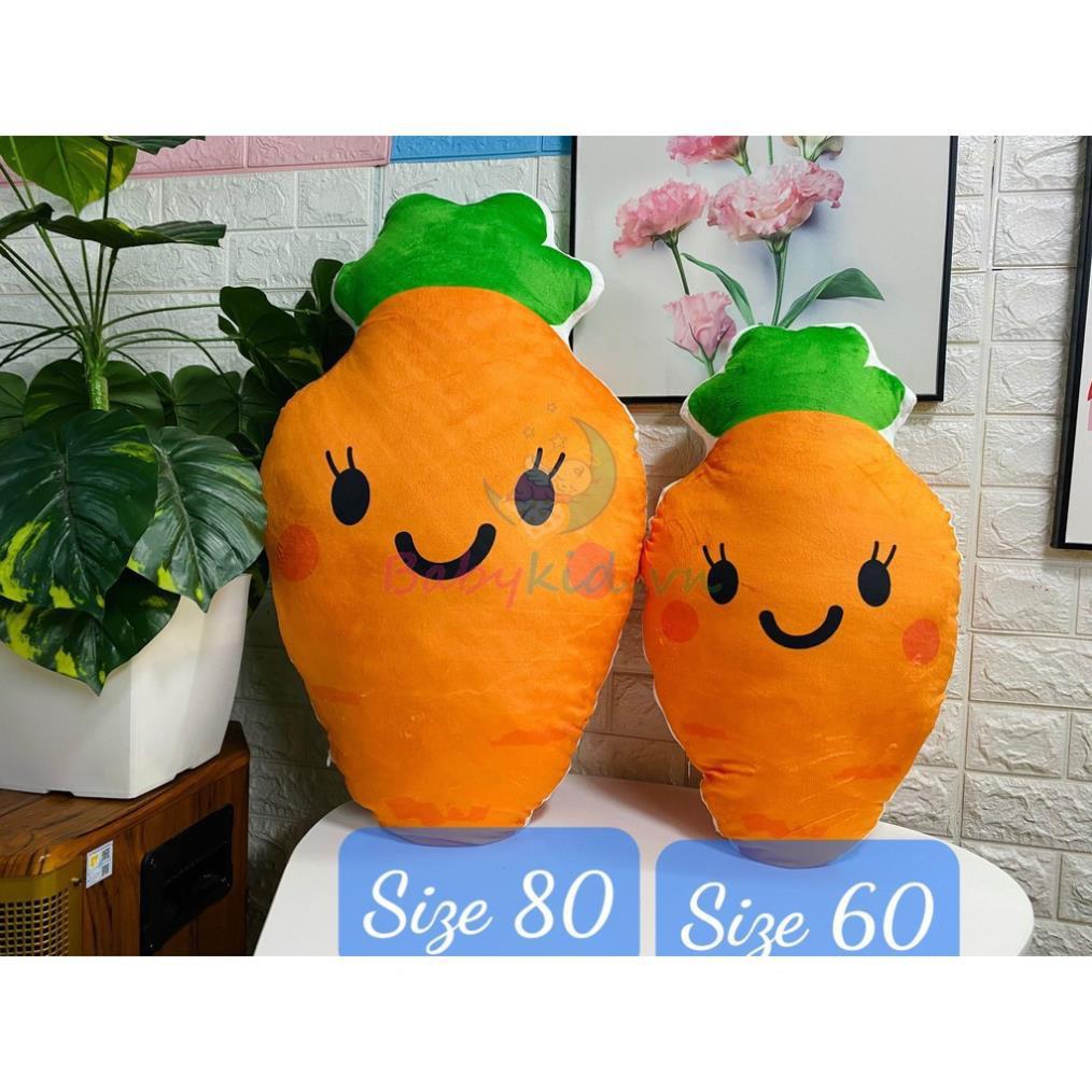 GỐI ÔM NHỒI BÔNG HOA QUẢ, 60-80cm, HANDMADE VN, vỏ nhung có khóa kéo