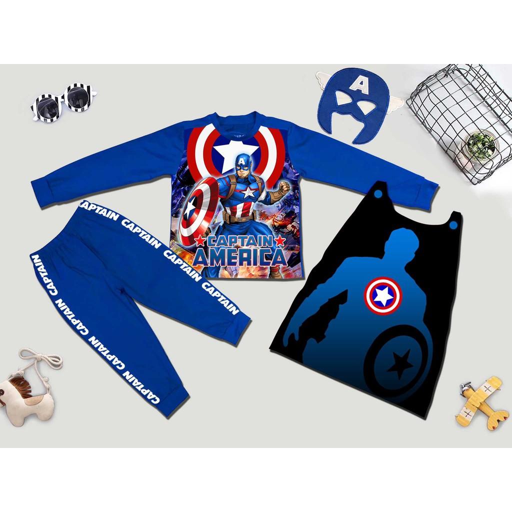 Bộ quần áo trẻ em in hình Đội trưởng Mỹ Captain America