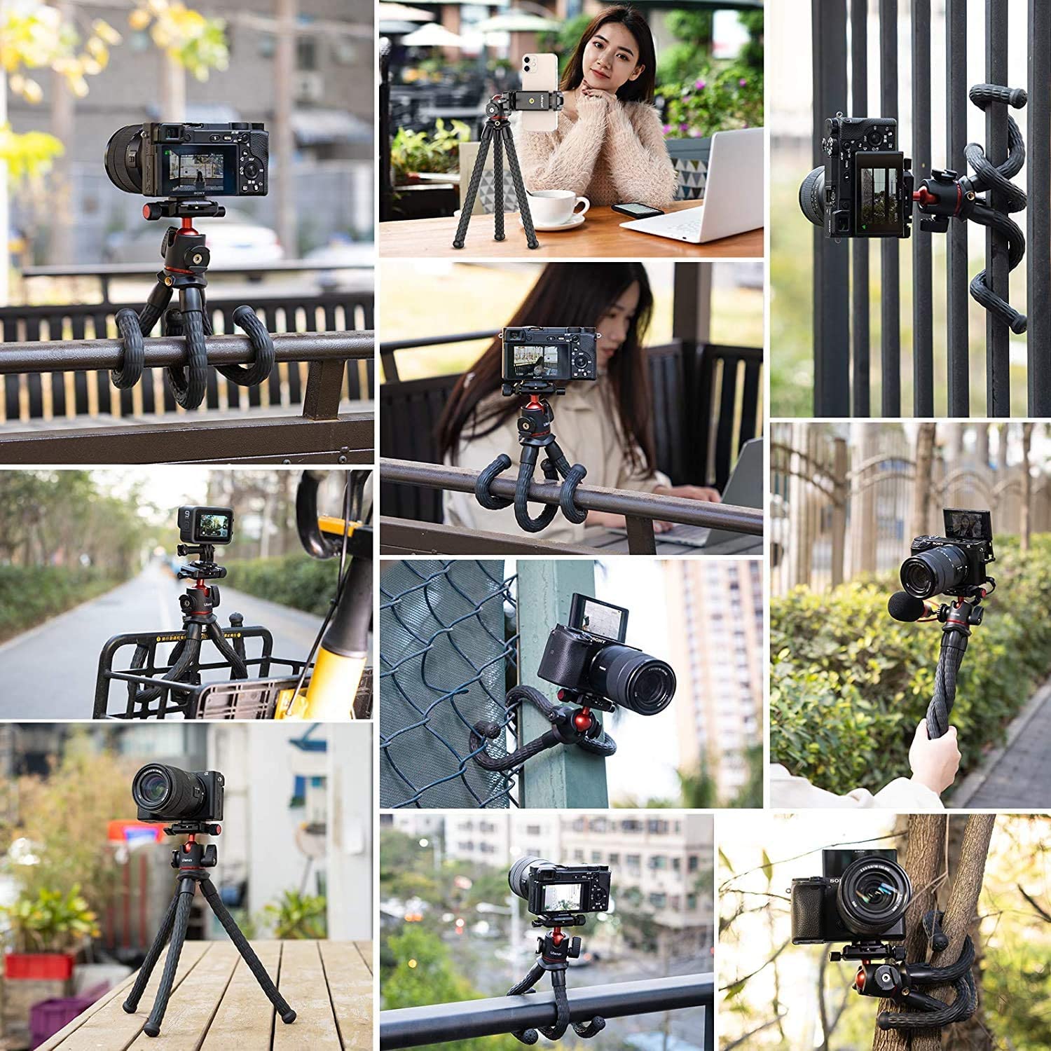 ULANZI MT-11 - HÀNG CHÍNH HÃNG - Chân Tripod bạch tuộc dành cho Máy ảnh và Điện thoại (Tích hợp ngàm kẹp cho điện thoại)