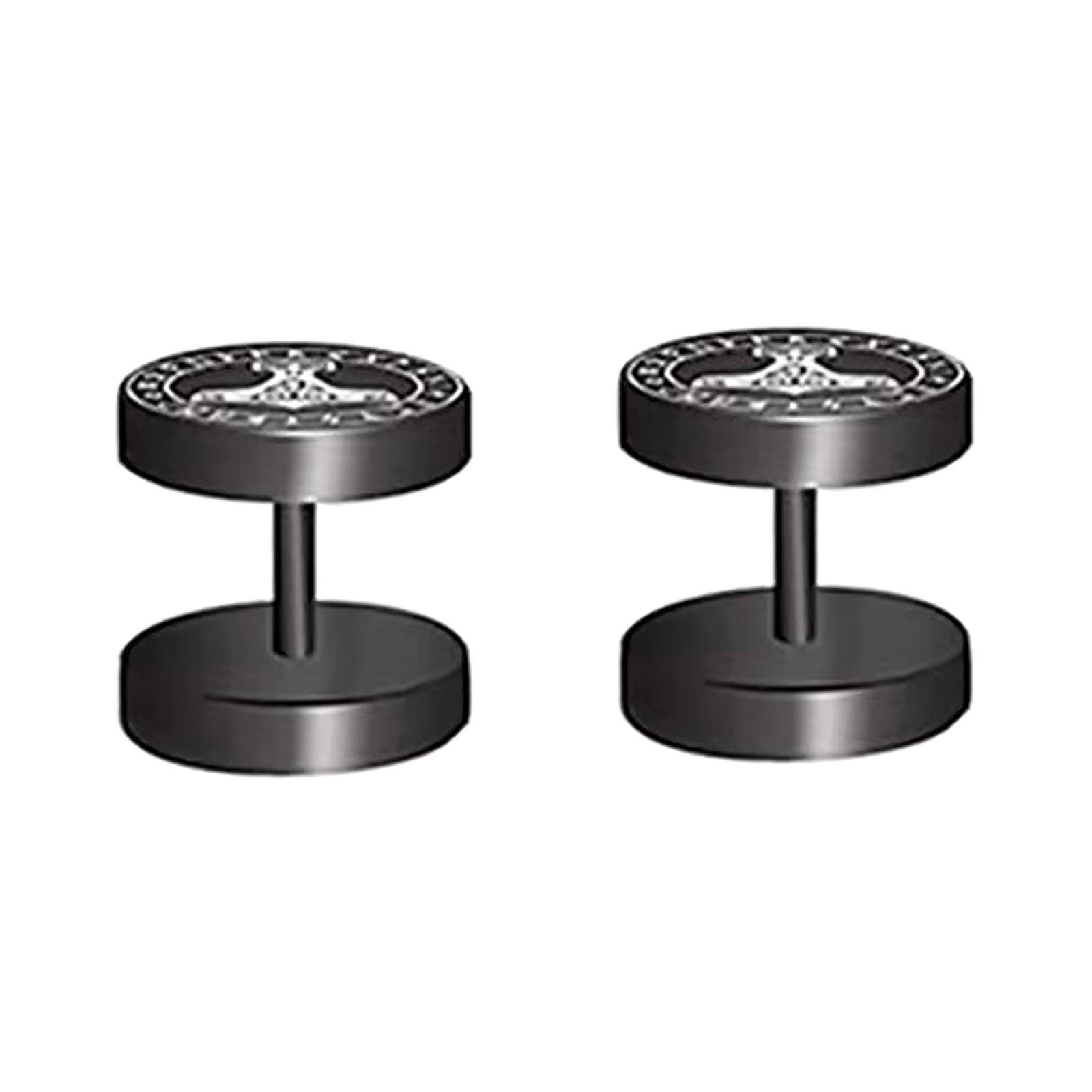 Stud Earrings Piercing Jewelry Metal Small Round Ear Studs for Men Women Trendy Barbell Earrings for Festival Valentine's Day