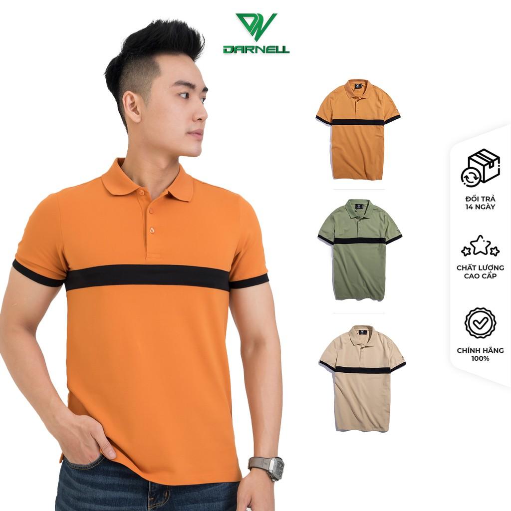 Áo thun polo nam cao cấp họa tiết kẻ ngang chất cotton mềm mịn thấm hút mồ hôi chính hãng DARNELL DN0BE1