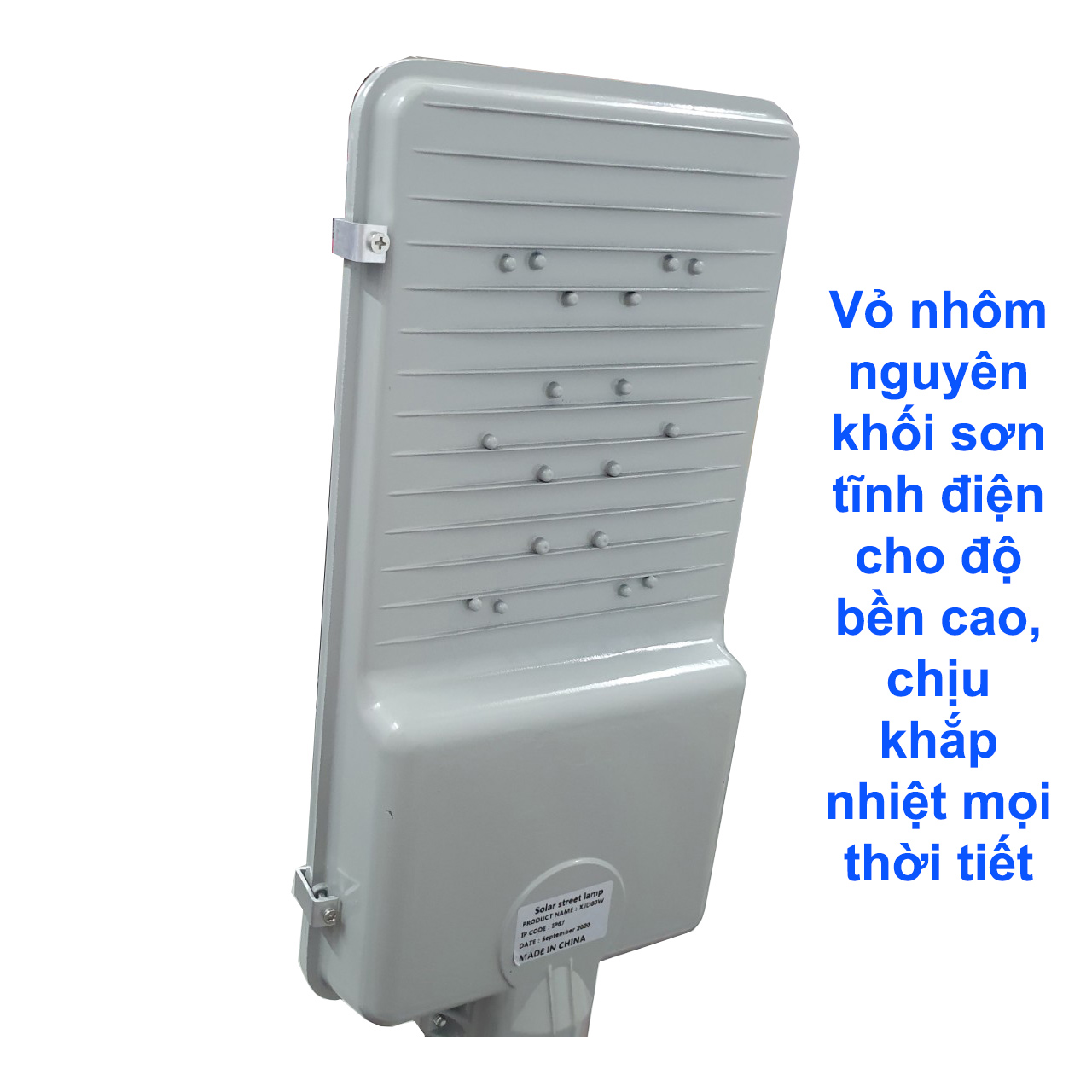 Đèn đường bàn chải năng lượng mặt trời 200W TCARE 616 led, 42000mAh, Tấm Mono - Hàng chính hãng