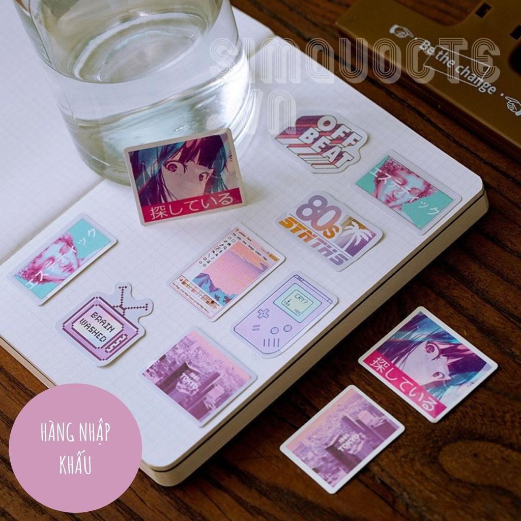 Hộp 50 Nhãn dán sticker nhiều chủ đề khác nhau trang trí sổ tay ST92