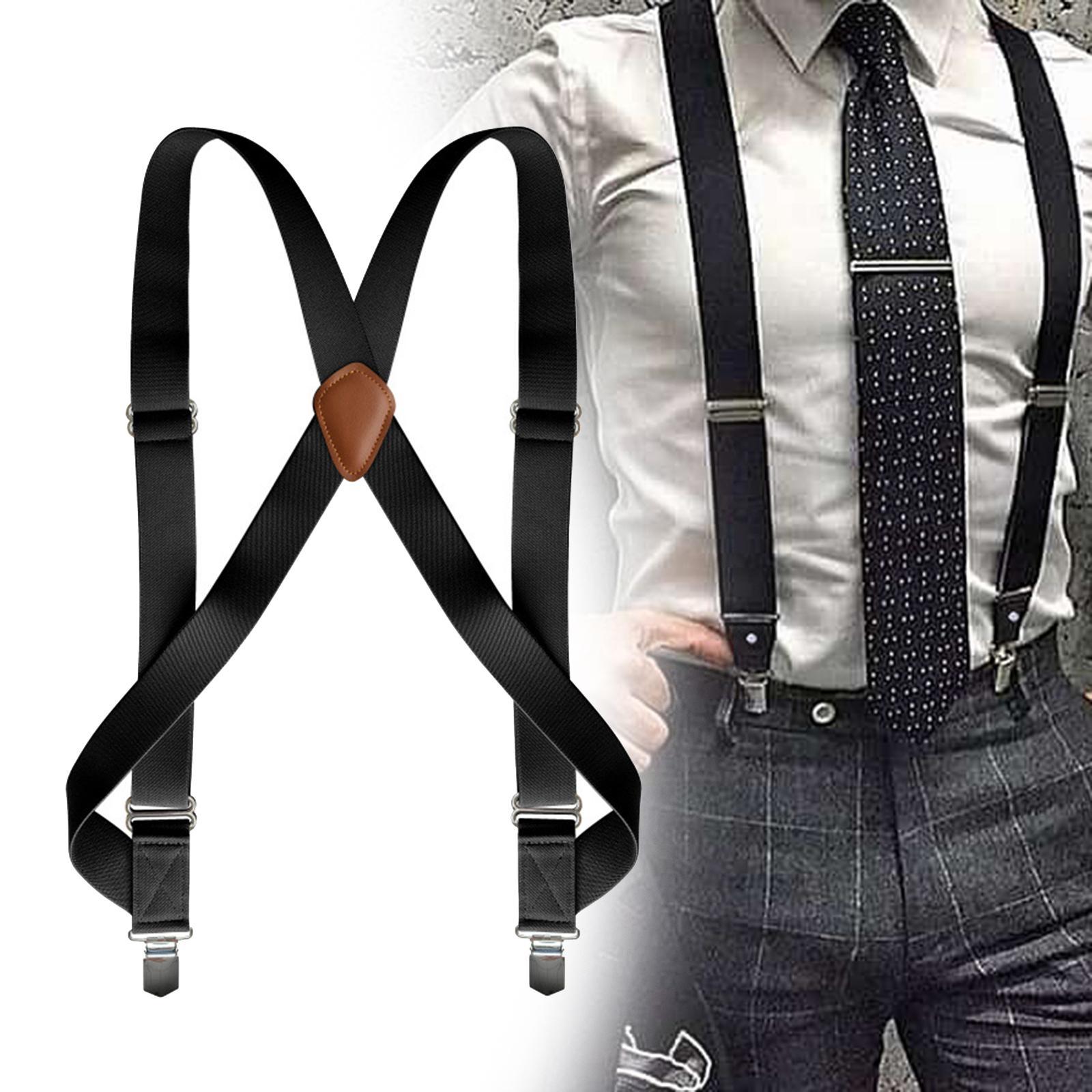Mens Suspender with Clips Washable Adjustable Fits Jeans Big Tall Friends
