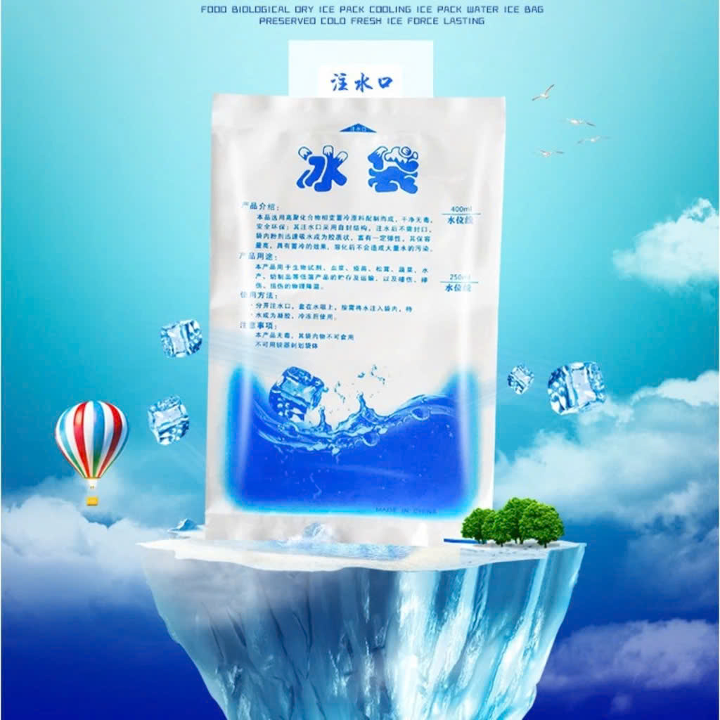 COMBO 10 Túi đá gel khô 400ml bảo quản thực phẩm, an toàn, tiện lợi - Không chảy nước - Giữ lạnh thực phẩm, đồ ăn Túi đá khô giữ nhiệt bảo quản lạnh sữa an toàn, tiện lợi