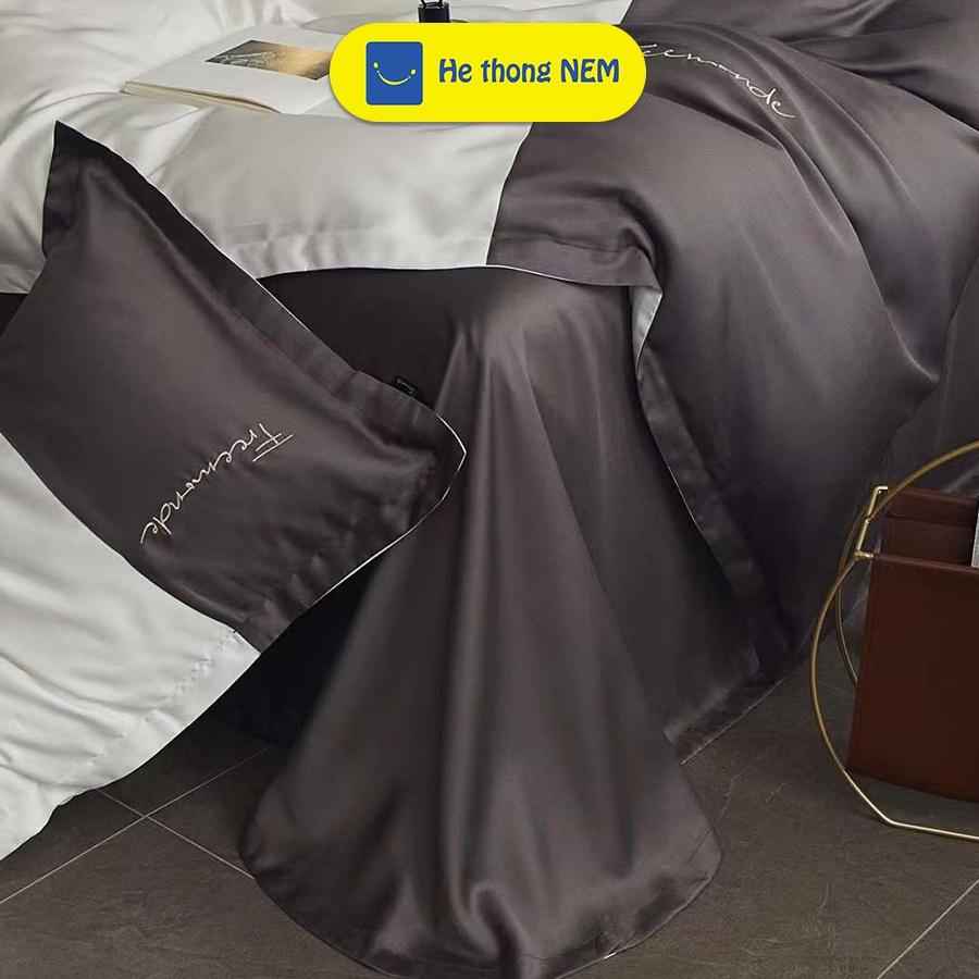 Ga Giường Lụa Tencel Cao Cấp SERENA Chính Hãng Bộ Ra Nệm Ga Trải Giường Trần Bông Kèm Vỏ Gối Chăn Phao