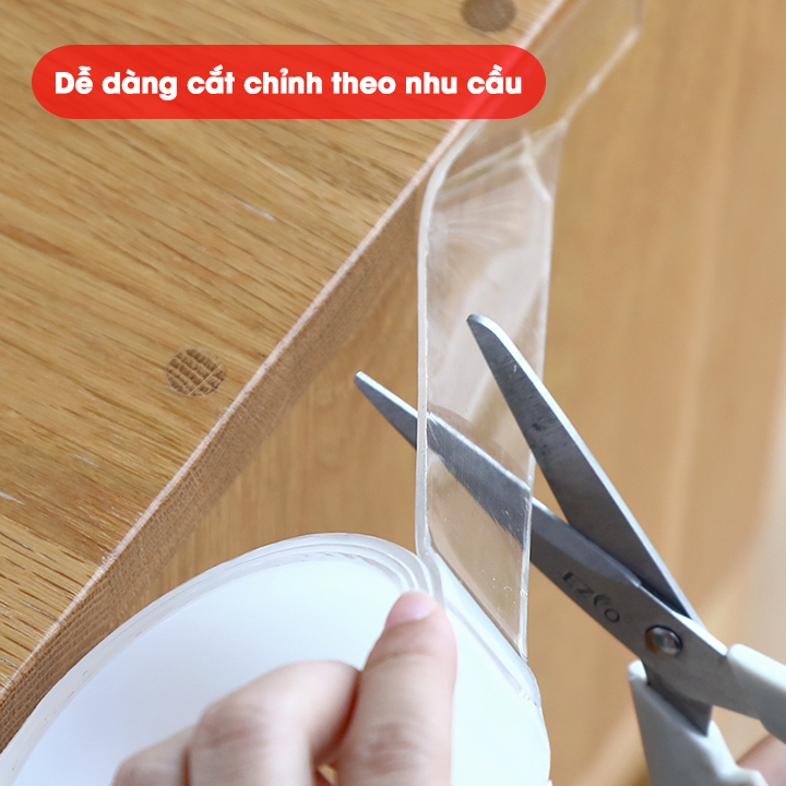 Băng Dính Keo NANO 2 Mặt Siêu Bám Dính Trong Suốt Dày 1mm Dài 3 mét Rộng 3cm Đa Năng Dính Chắc Trên Mọi Chất Liệu