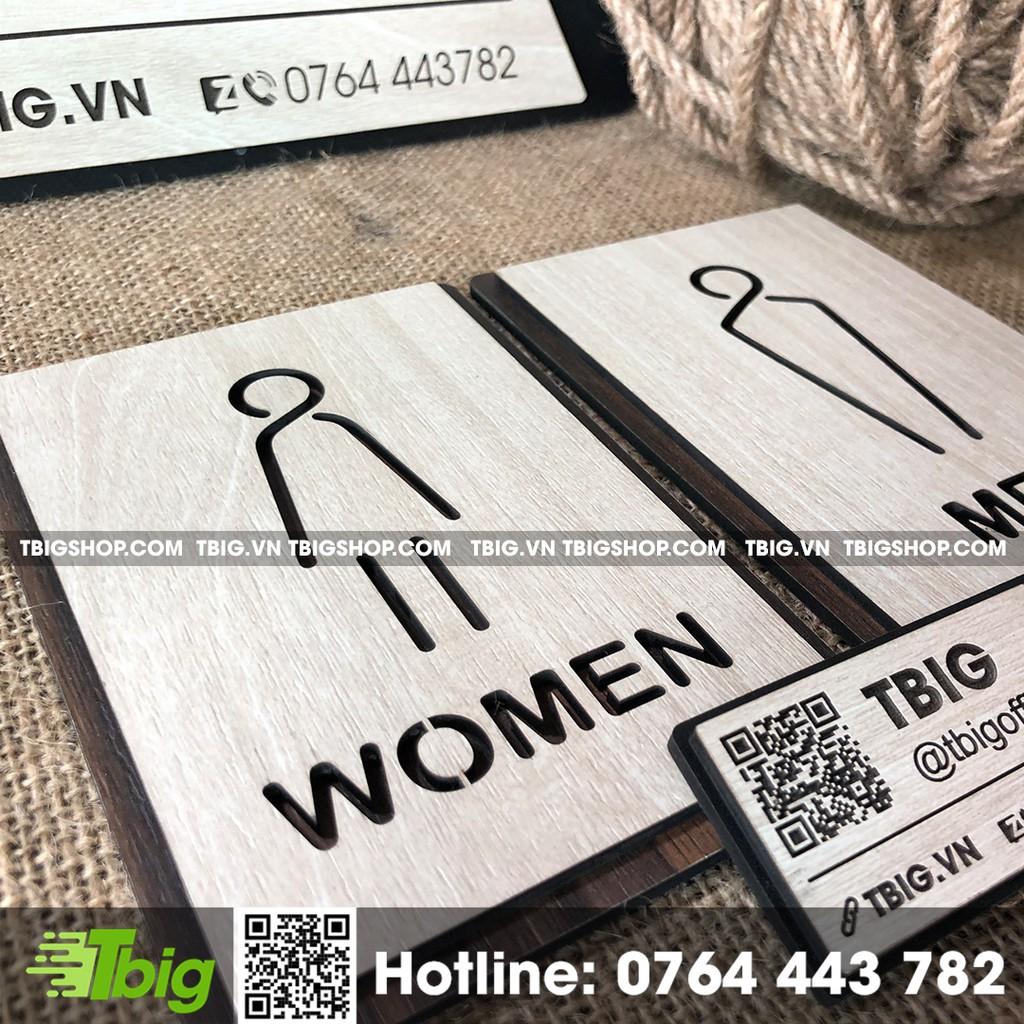 Bảng Toiet Men - Women cắt laser 2 lớp bằng gỗ