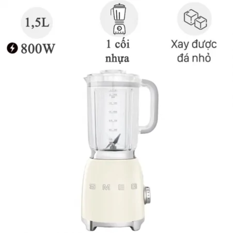 Máy xay sinh tố SMEG BLF01CREU màu kem (535.43.635) - Hàng chính hãng