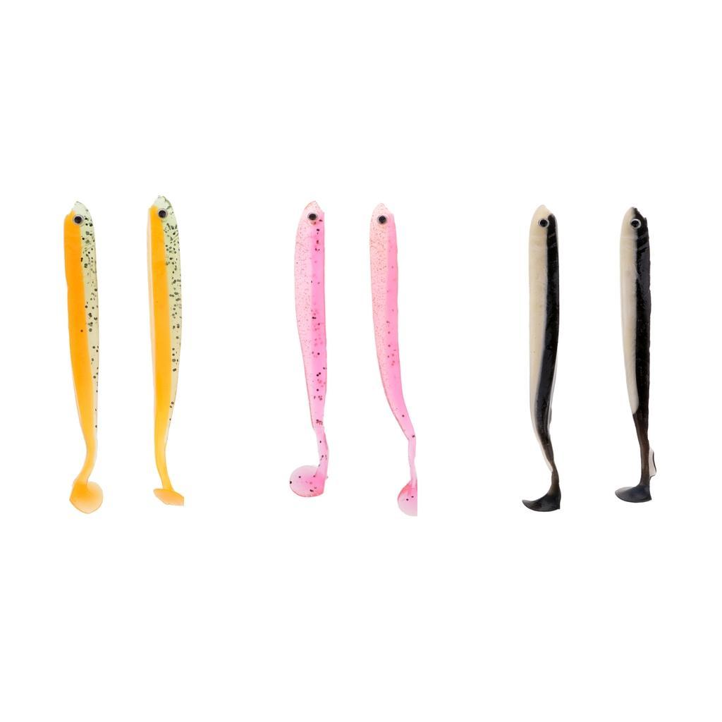 2Pcs Worm Fishing Lures Soft Wobblers Crank Baits Artificial Fish Shape T-tail Baits 9g