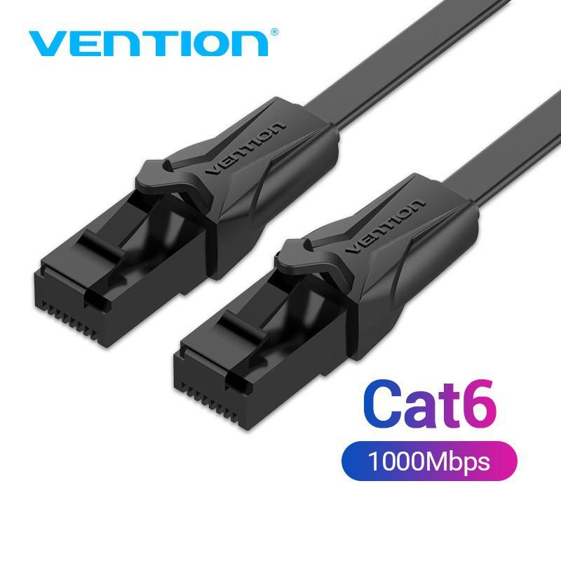 Dây Cáp Mạng Lan Cat6 Dẹt - Tròn 10M 15M Rj45 Gigabit Tốc Độ Cao Vention - Hàng Chính Hãng - Cáp Dẹt - 10M