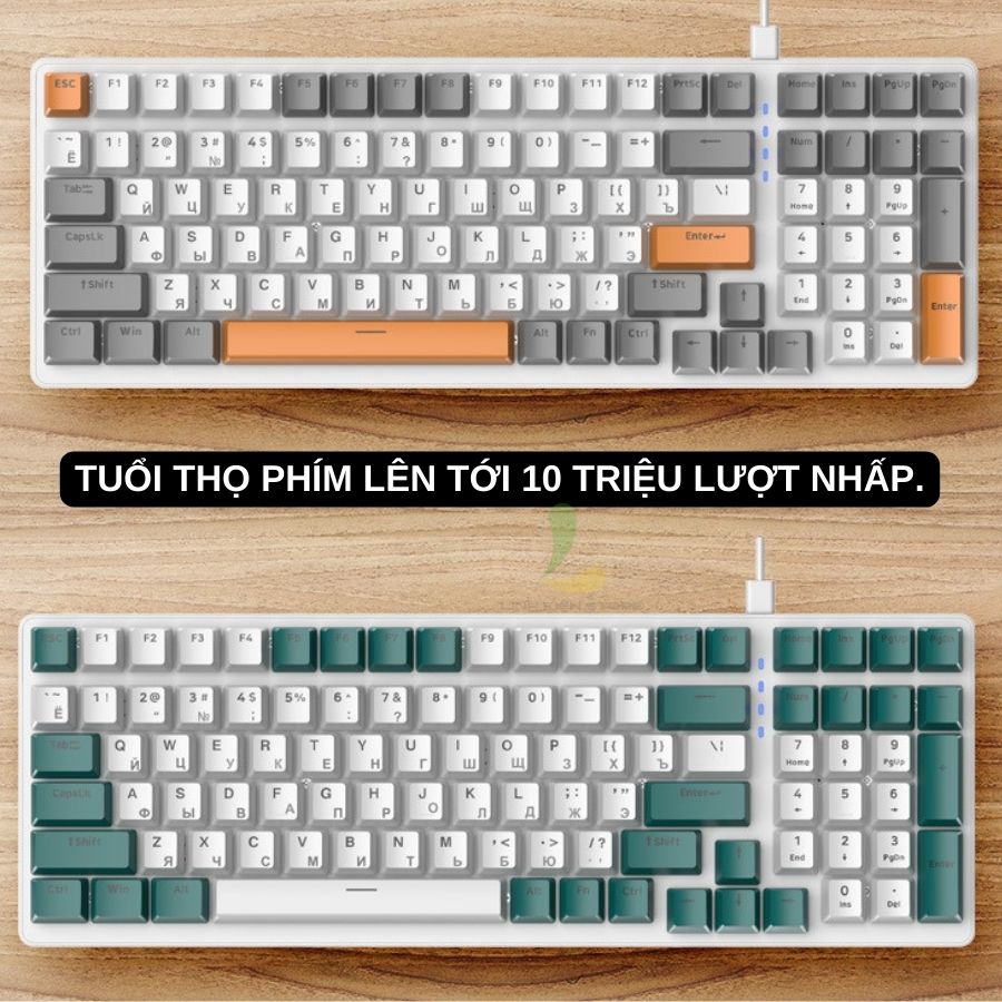 Bàn phím cơ ZIYOULANG K3 cao cấp - Phím cơ gaming 100 phím trục cơ, Led ấn tượng với 16,5 triệu màu 10 chế độ - Hàng nhập khẩu