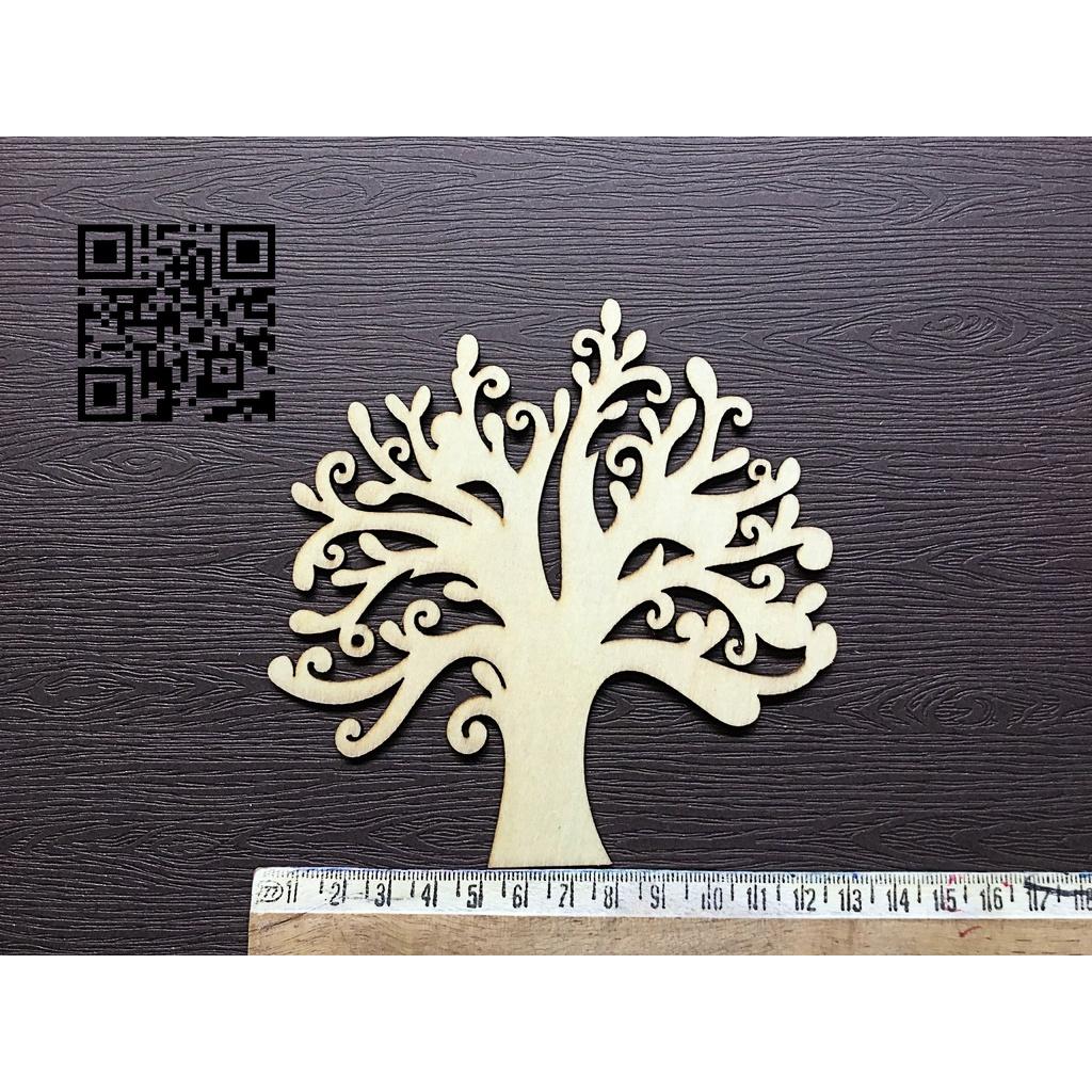 Hình gỗ cây sự sống trang trí thiệp, scrapbook