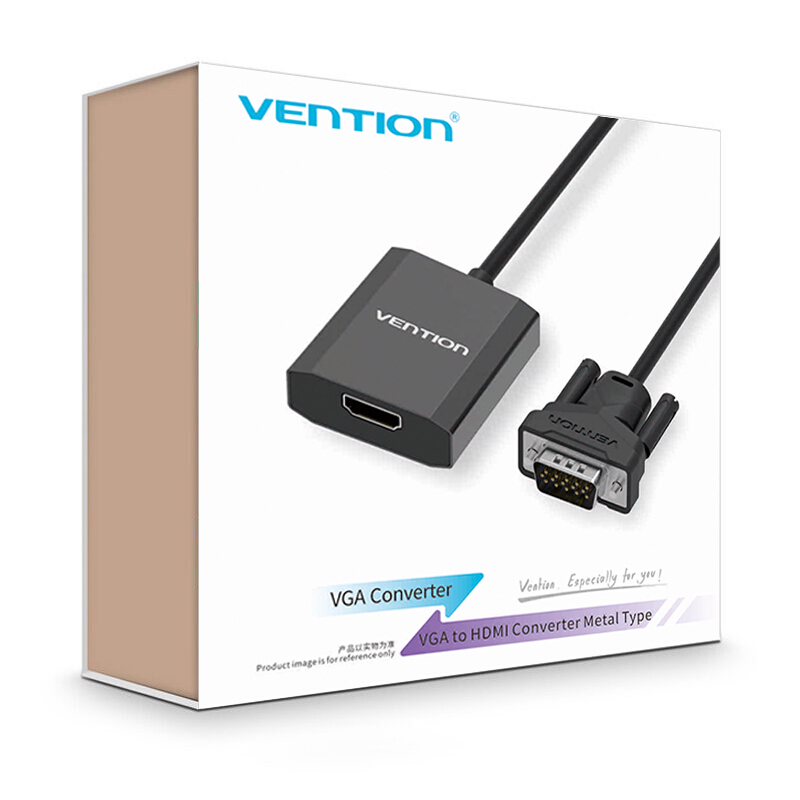 Cáp chuyển VGA to HDMI Vention dài 15cm màu đen - Hàng chính hãng
