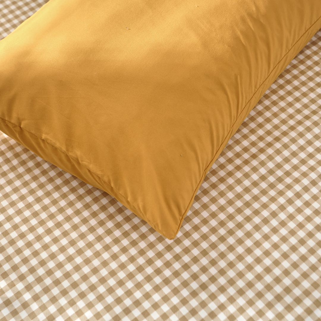 Bộ chăn ga giường cotton tici mix caro Lidaco cotton đũi dày màu sắc trẻ trung