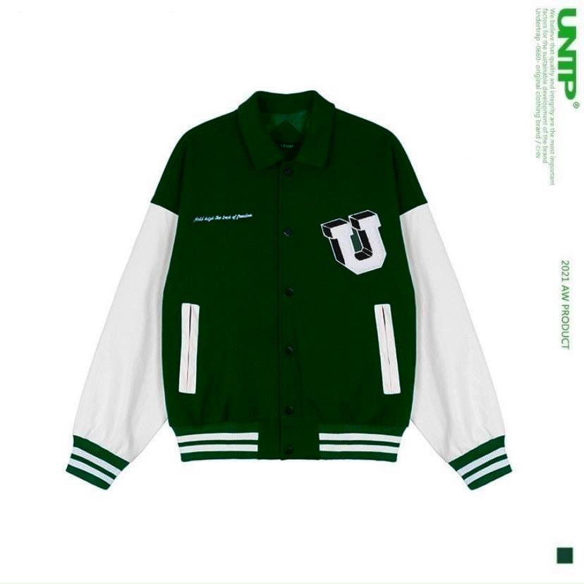 Áo Varsity Jacket UNDERTRAP LIBER ullzang - Áo Khoác Bomber phối bo Siêu Hot ( có form rộng XL ) - OCEAN.CLO