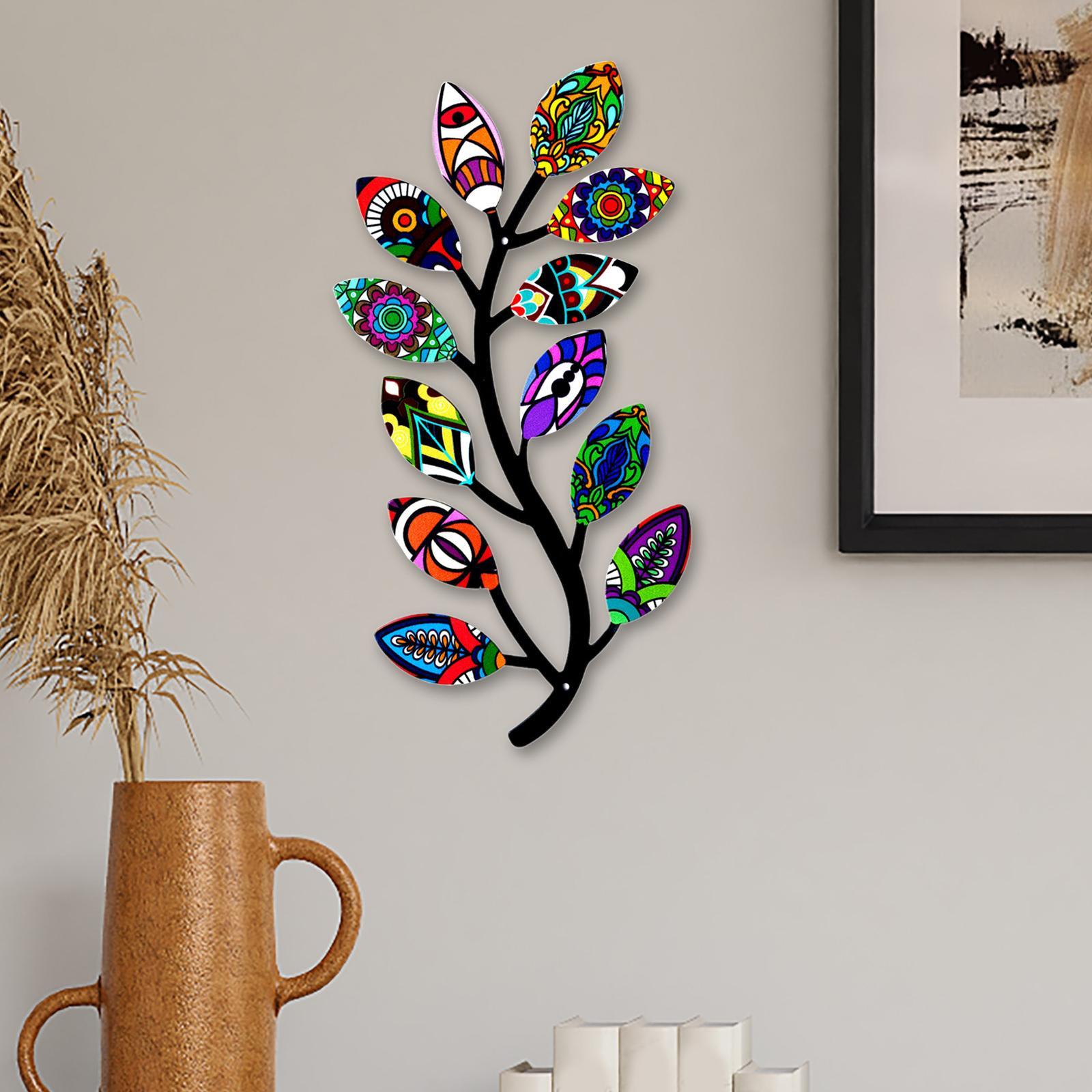 Metal Tree Branch Wall Art Decor, Wall Sculpture for Home Living Room Patio