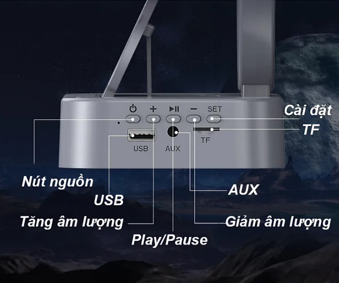 It shop - Đèn Ngủ Công Nghệ Kiêm Loa Bluetooth đa năng, sạc không dây, Đồng hồ, đèn led RGB Maglev Astronaut in Space