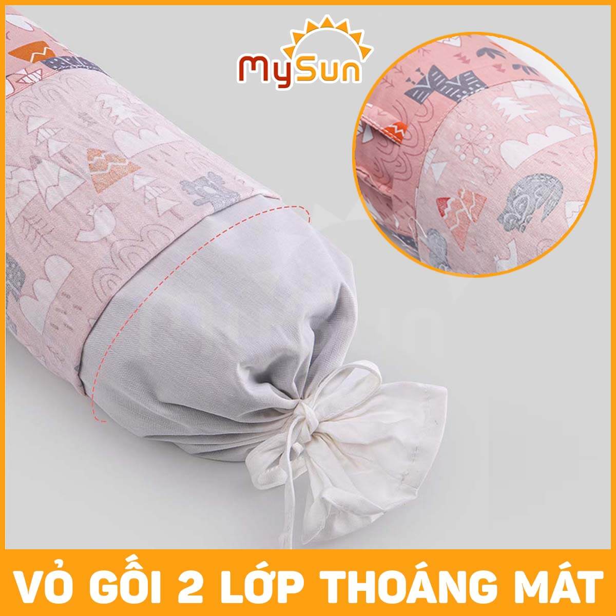 Bộ gối ôm nằm chặn cho trẻ bé sơ sinh ngủ chống giật mình an toàn cao cấp MySun