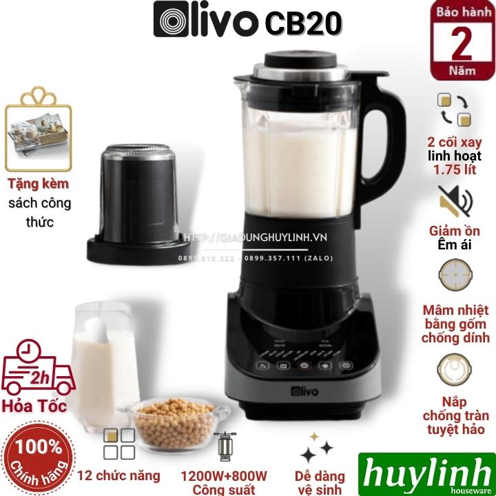 Máy xay nấu sữa hạt đa năng Olivo CB20 - 1.75 lít - 2 Cối - Tặng sách công thức - Hàng chính hãng