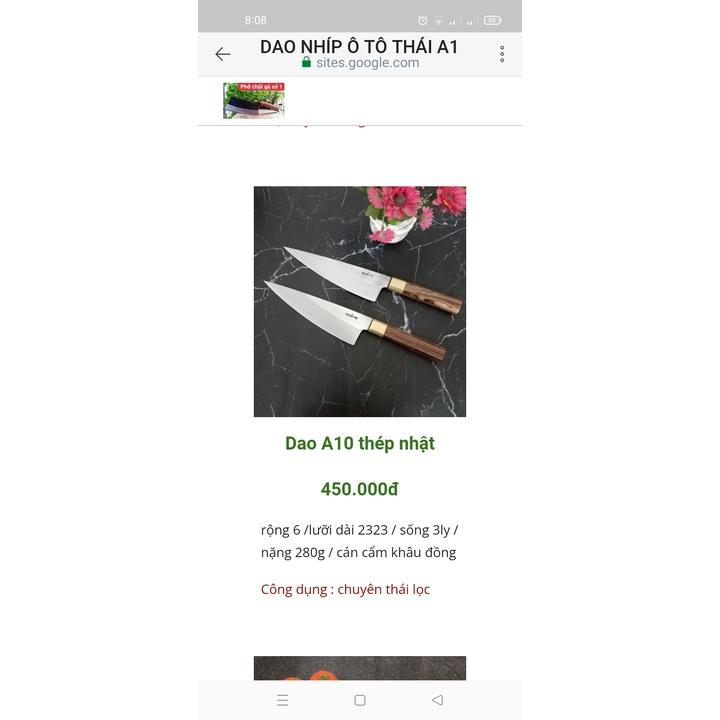Dao thái lọc A10 thép trắng không rỉ BẢO HÀNH 1 NĂM