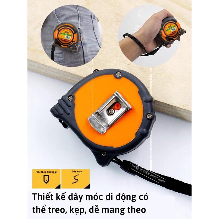 Thước Cuộn Thép dài 5 mét, thước dây khoá tự động chống va đập