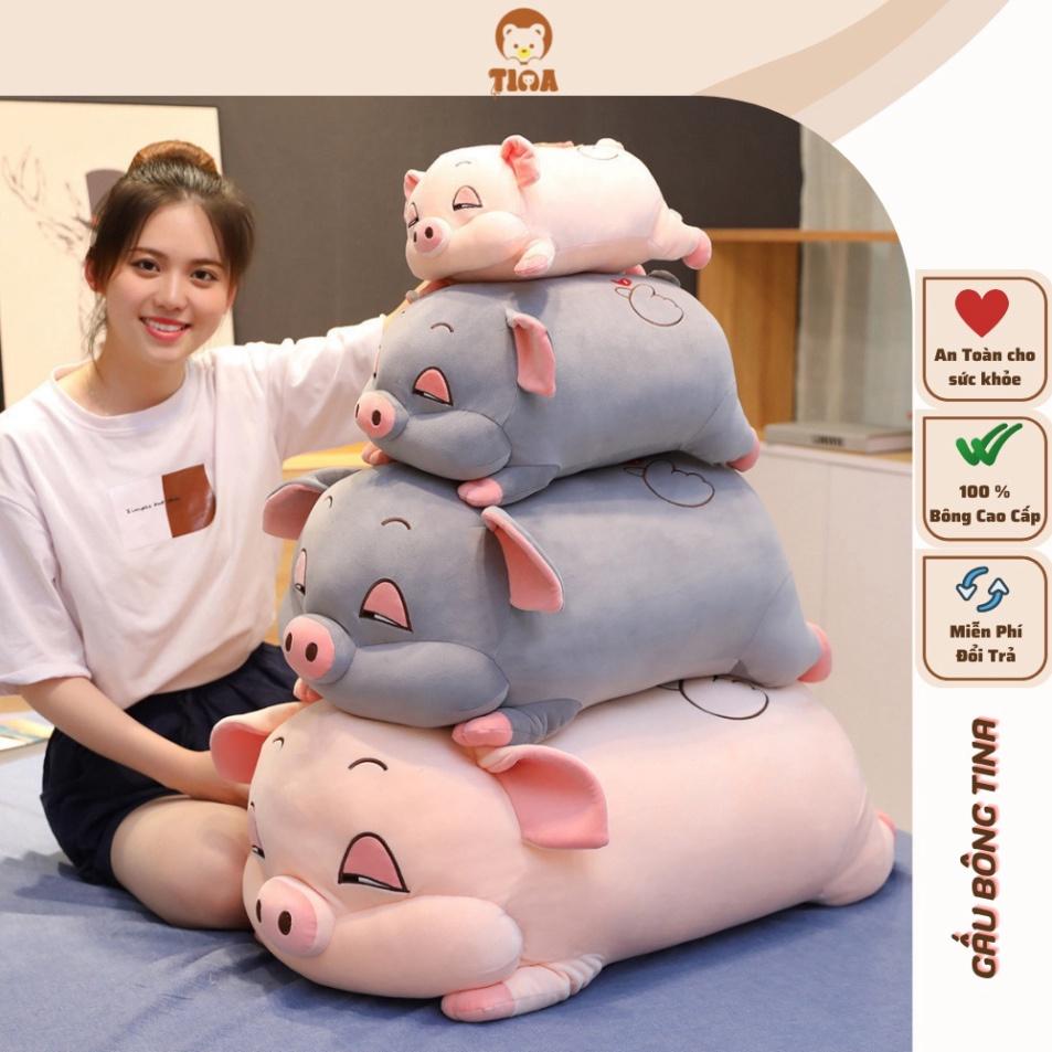 Gấu bông con lợn mắt híp gối ôm heo lười phê cần cute giá rẻ size to 35cm - 1m1