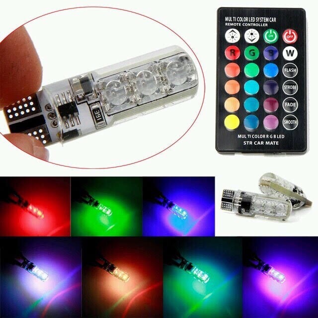 Đèn xi nhan demi xe máy 16 màu có remote điều khiển
