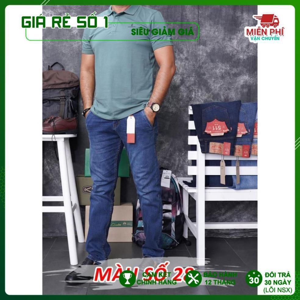 Quần Bò Jeans Nam ống suông, co dãn, loại túi chéo Cambodia