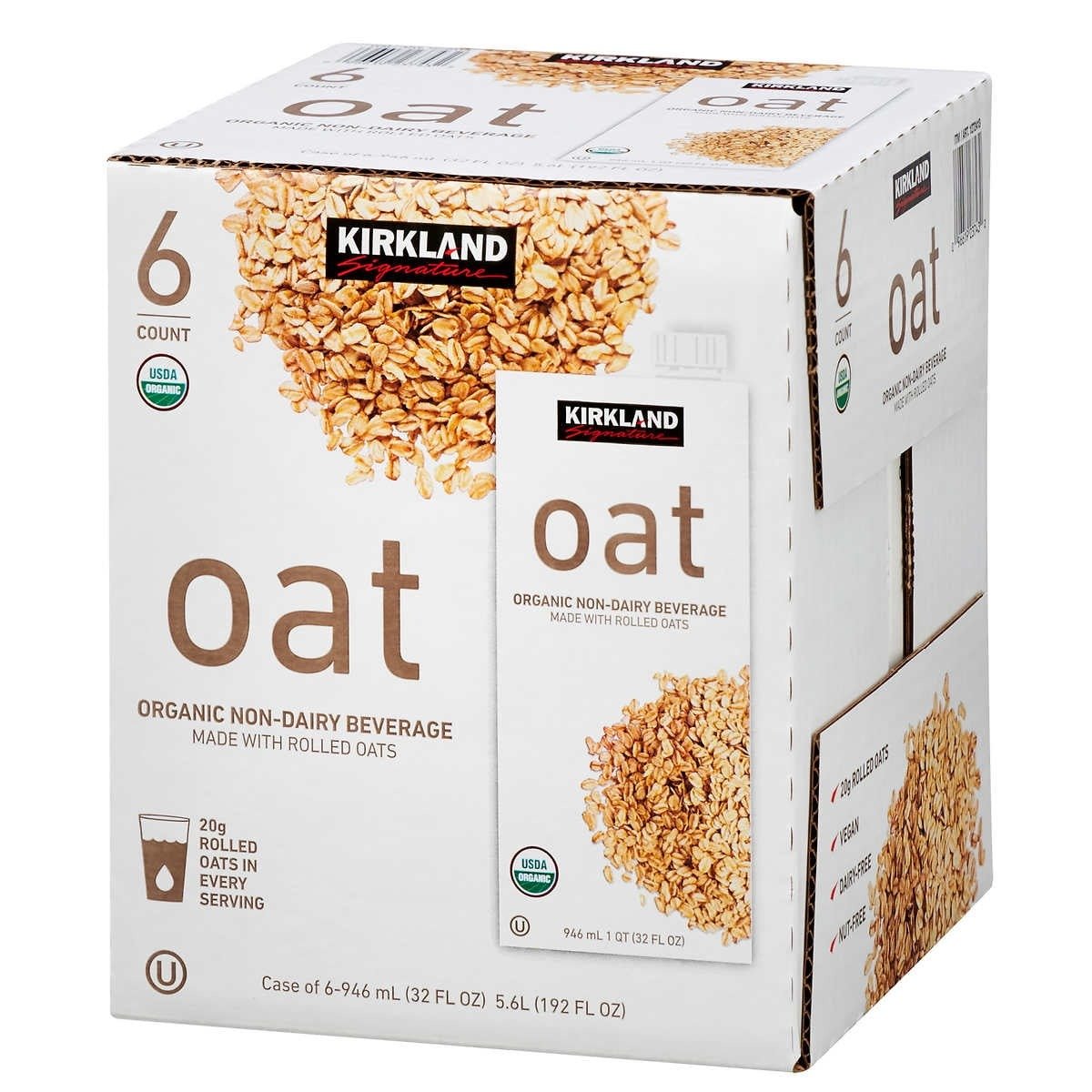 Sữa yến mạch hữu cơ kirkland oat mỹ thùng 6 hộp 946ml