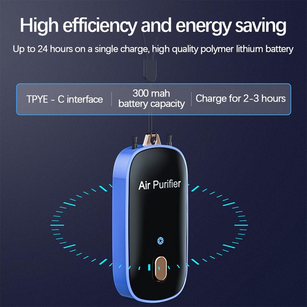 2-3pack Portable Personal Necklace Air Purifier Wearable Freshener Air Cleaner