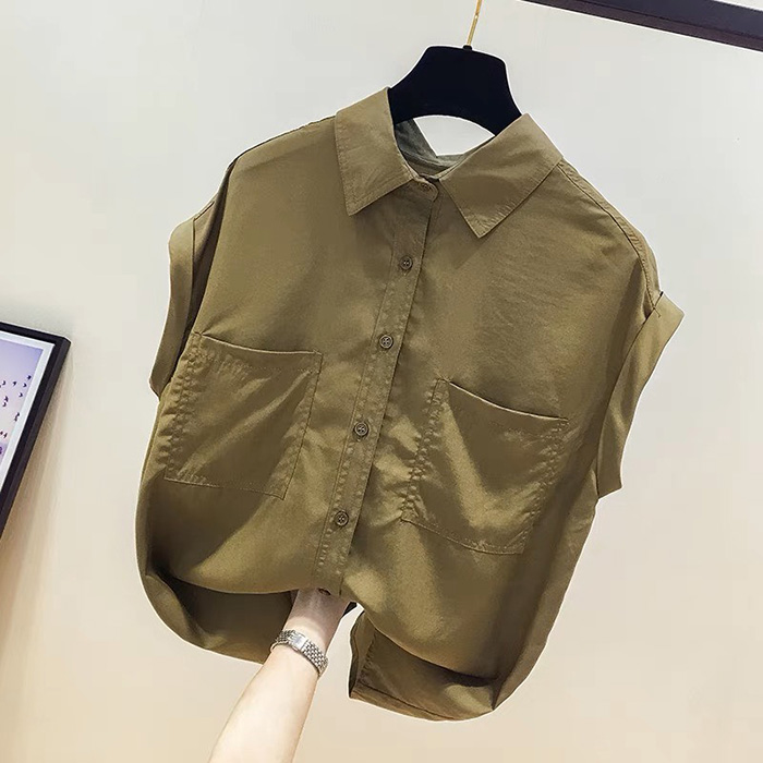 Áo sơ mi nữ Linen Premium tay hến form rộng trẻ trung không kén dáng mặc, thời trang công sở 2023