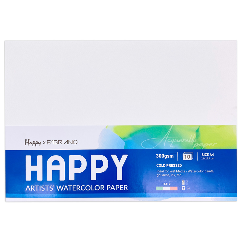 Mont Marte - Happy Watercolor A4 - 300gsm Happy x Fabriano HA300A4 (10 Tờ)