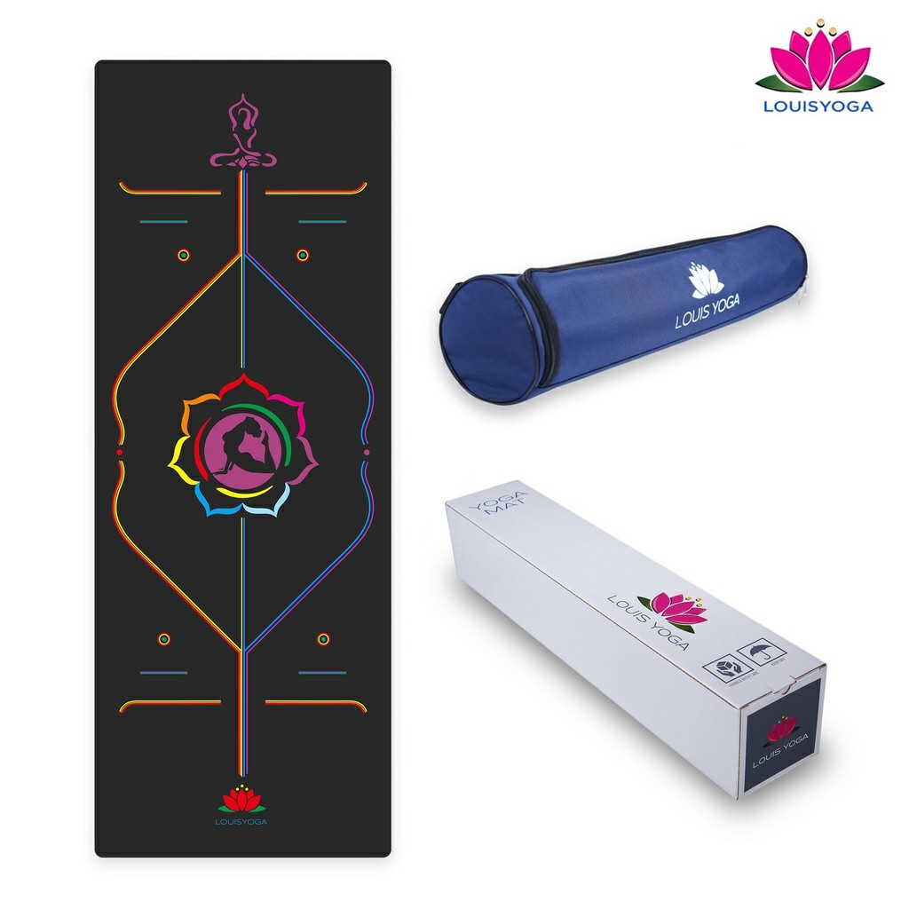 Thảm tập yoga cao su cao cấp 183x68x0.5cm định tuyến - Chống thấm, chống trơn, trượt - Thương hiệu QUEEN
