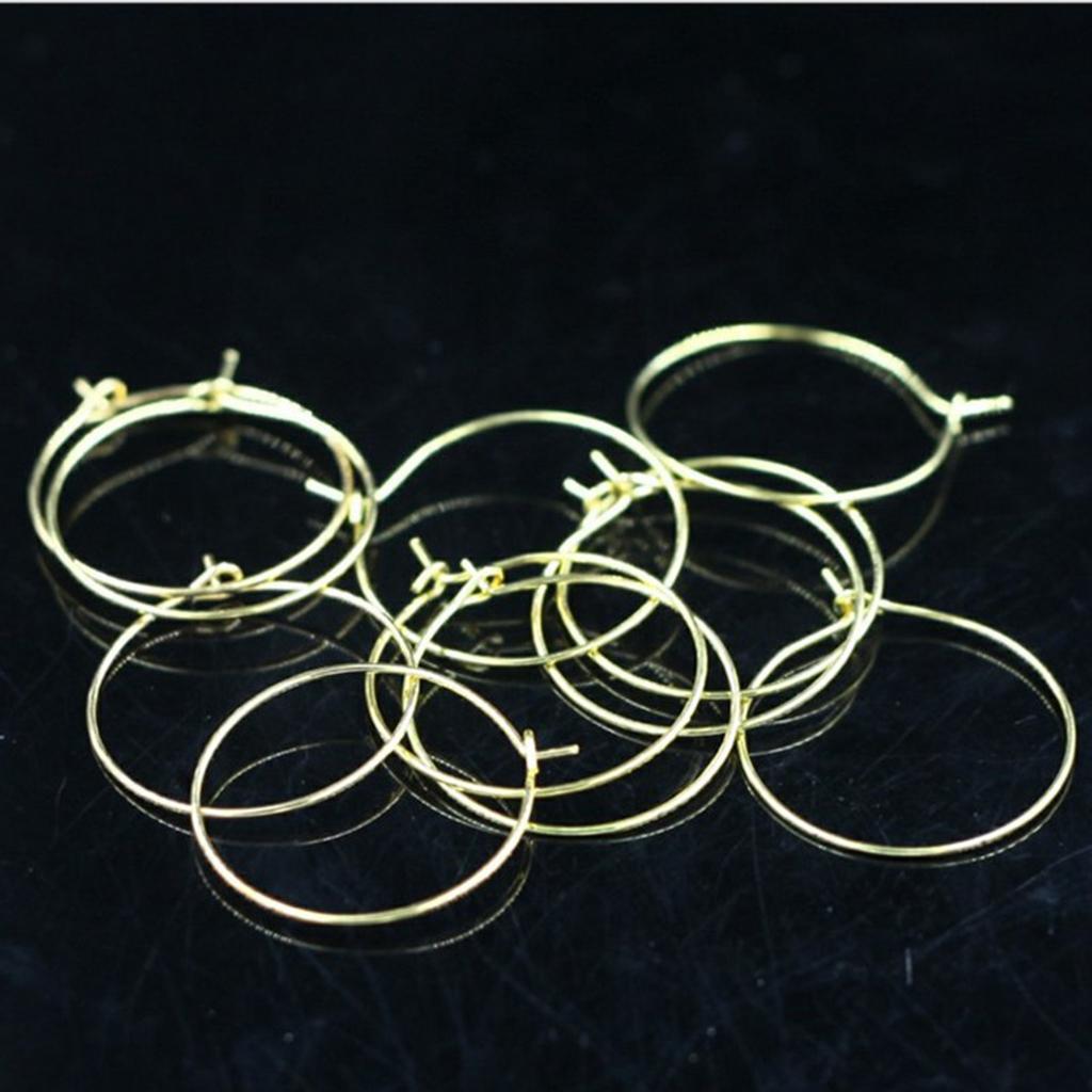 100x Lots Simple Round Hoop Earrings Circle Ear Hoop Female Earrings Making